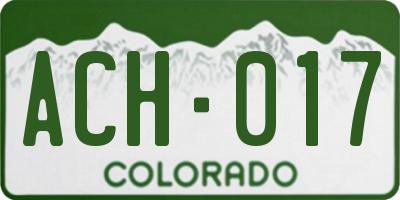 CO license plate ACH017