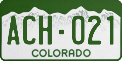 CO license plate ACH021