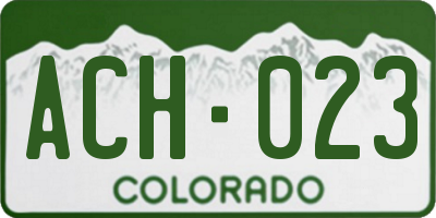 CO license plate ACH023