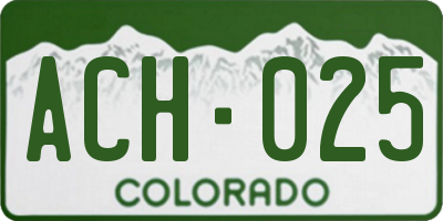 CO license plate ACH025