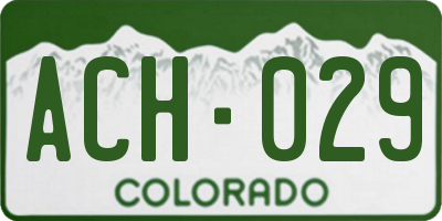 CO license plate ACH029