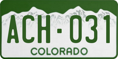 CO license plate ACH031