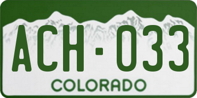 CO license plate ACH033