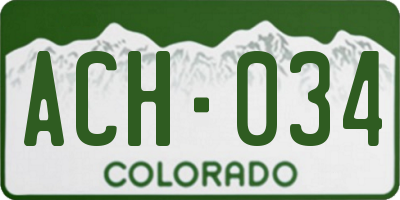 CO license plate ACH034
