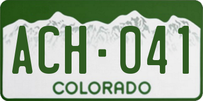CO license plate ACH041