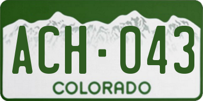 CO license plate ACH043
