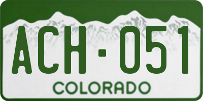 CO license plate ACH051