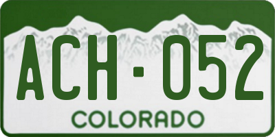 CO license plate ACH052