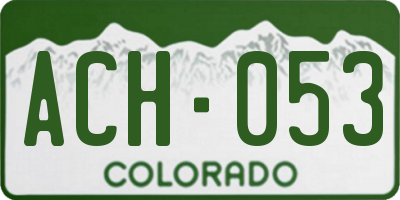 CO license plate ACH053