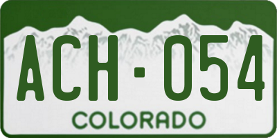 CO license plate ACH054