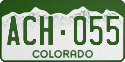 CO license plate ACH055