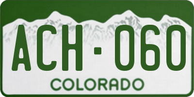 CO license plate ACH060
