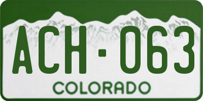 CO license plate ACH063