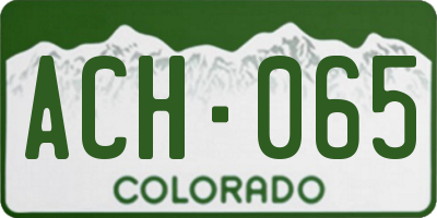 CO license plate ACH065