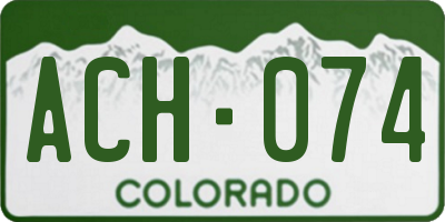 CO license plate ACH074