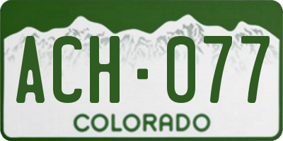 CO license plate ACH077