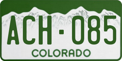 CO license plate ACH085