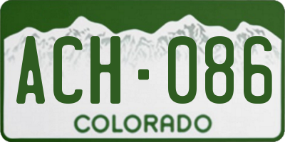 CO license plate ACH086