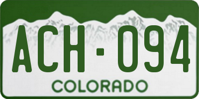CO license plate ACH094