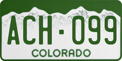 CO license plate ACH099