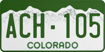 CO license plate ACH105