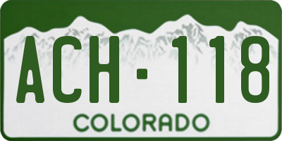 CO license plate ACH118