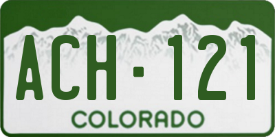 CO license plate ACH121