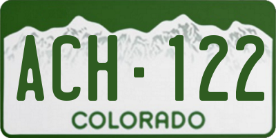 CO license plate ACH122