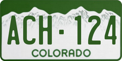 CO license plate ACH124