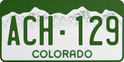 CO license plate ACH129