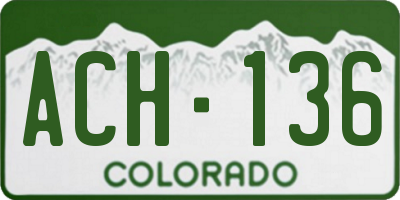 CO license plate ACH136
