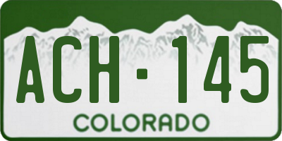 CO license plate ACH145
