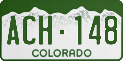 CO license plate ACH148