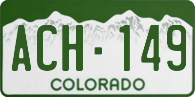 CO license plate ACH149