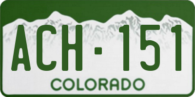 CO license plate ACH151