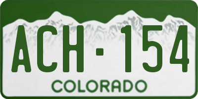 CO license plate ACH154