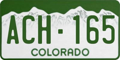 CO license plate ACH165