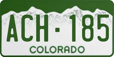 CO license plate ACH185