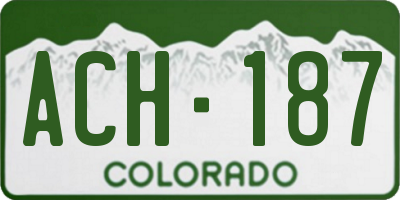CO license plate ACH187