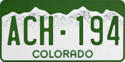 CO license plate ACH194