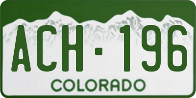CO license plate ACH196