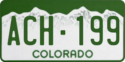 CO license plate ACH199