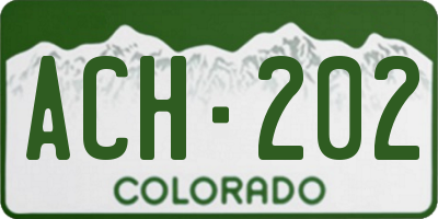 CO license plate ACH202