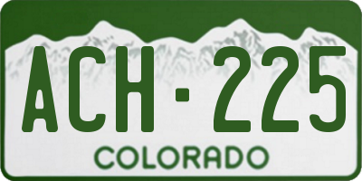 CO license plate ACH225
