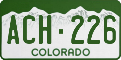 CO license plate ACH226