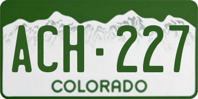 CO license plate ACH227