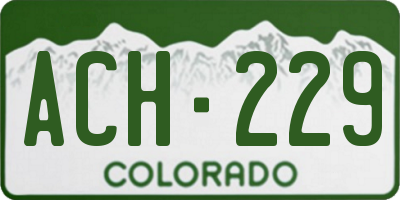 CO license plate ACH229