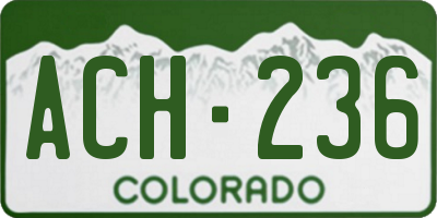 CO license plate ACH236