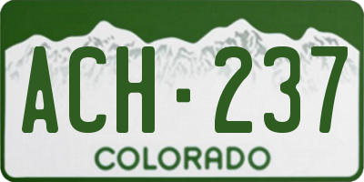 CO license plate ACH237