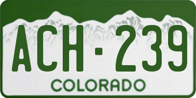 CO license plate ACH239